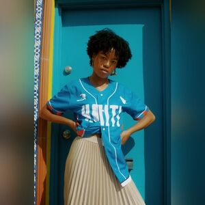 Mizizi Custom Made Royal Blue Haitian Baseball Jersey - Men's Large